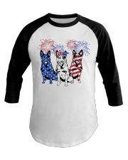 American Firework - Blue Heeler Baseball Tee tile