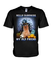 Hello Darkness - Silky Terrier V-Neck T-Shirt tile