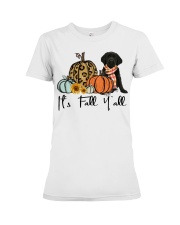 Fall Pumpkin BLACK Goldador Premium Fit Ladies Tee tile