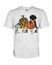 Fall Pumpkin BLACK Goldador V-Neck T-Shirt tile