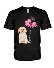 Daisy Ribbon - GOLD Morkie V-Neck T-Shirt tile