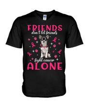 Cancer Alone - BLACK Chihuahua V-Neck T-Shirt tile