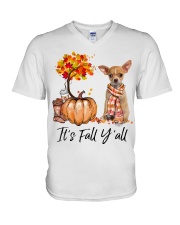 It is Fall - Chihuahua 1 V-Neck T-Shirt tile