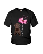 Daisy Ribbon - CHOCOLATE Labrador Youth T-Shirt tile
