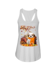 Fall Leaf - Teddy Bear Dog Ladies Flowy Tank tile