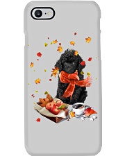 Autumn Leaves BLACK Toy Poodle Phone Case tile