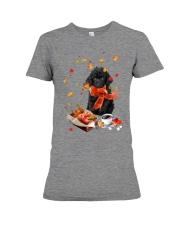 Autumn Leaves BLACK Toy Poodle Premium Fit Ladies Tee tile