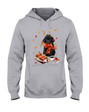 Autumn Leaves BLACK Toy Poodle Hooded Sweatshirt tile