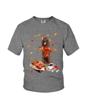 Autumn Leaves Irish Setter Youth T-Shirt tile