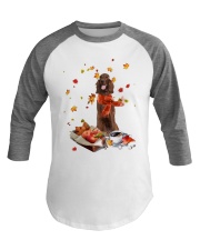 Autumn Leaves Irish Setter Baseball Tee tile