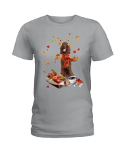 Autumn Leaves Irish Setter Ladies T-Shirt tile