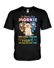Kinda Stole - GOLD Morkie V-Neck T-Shirt tile