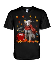 Hot Chocolate - RED MERLE Australian Shepherd V-Neck T-Shirt tile