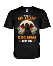 Scary Costume - BLACK American Cocker Spaniel V-Neck T-Shirt tile