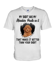 Better Shirt - RED Miniature Poodle V-Neck T-Shirt tile