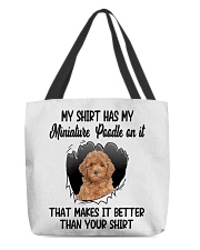 Better Shirt - RED Miniature Poodle All-Over Tote tile