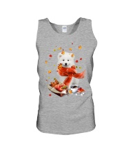 Autumn Leaves Samoyed Unisex Tank tile