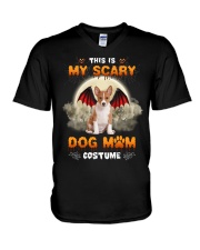 Scary Costume - Basenji V-Neck T-Shirt tile