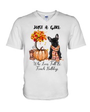 Fall And - French Bulldog 1 V-Neck T-Shirt tile