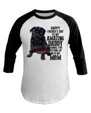 Father Day - Black Pug Baseball Tee tile