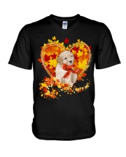 Autumn Leaf - CREAM Toy Poodle V-Neck T-Shirt tile
