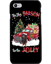 To Be Jolly - BLACK LONG HAIRED Dachshund Phone Case tile