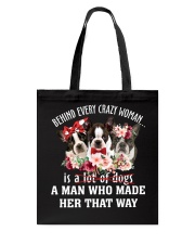 Crazy - BRINDLE Boston Terrier Tote Bag tile