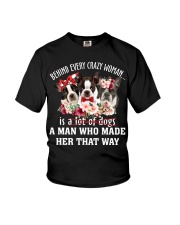 Crazy - BRINDLE Boston Terrier Youth T-Shirt tile