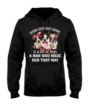 Crazy - BRINDLE Boston Terrier Hooded Sweatshirt tile