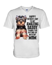 Daddy Yorkshire Terrier Dog V-Neck T-Shirt tile