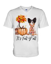 It is Fall - Papillon 1 V-Neck T-Shirt tile
