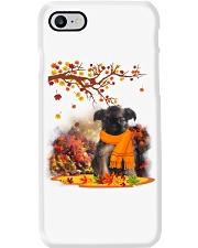 Fall Leaf - BLACK Brussels Griffon Phone Case tile
