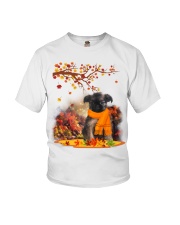 Fall Leaf - BLACK Brussels Griffon Youth T-Shirt tile