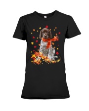 Autumn Leaves Scraf - German Shorthaired Pointer Premium Fit Ladies Tee tile