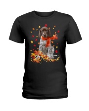 Autumn Leaves Scraf - German Shorthaired Pointer Ladies T-Shirt tile