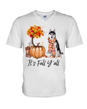 It is Fall - husky 2 V-Neck T-Shirt tile