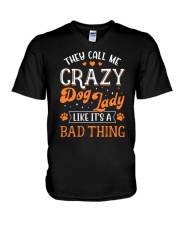 They Call Me Crazy Dog Lady V-Neck T-Shirt tile