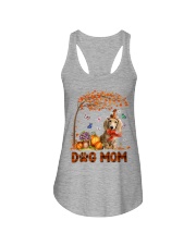 Pumpkin Mom - CREAM Long Haired Dachshund Ladies Flowy Tank tile
