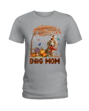 Pumpkin Mom - CREAM Long Haired Dachshund Ladies T-Shirt tile