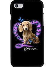 Butterflies - CREAM LONG HAIRED Dachshund Phone Case tile