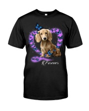 Butterflies - CREAM LONG HAIRED Dachshund Premium Fit Mens Tee tile