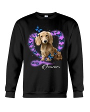 Butterflies - CREAM LONG HAIRED Dachshund Crewneck Sweatshirt tile