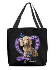 Butterflies - CREAM LONG HAIRED Dachshund All-Over Tote tile