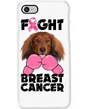 Fight Cancer - Red Long Haired Dachshund Phone Case tile