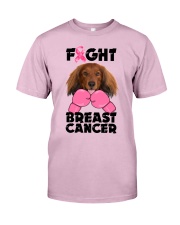 Fight Cancer - Red Long Haired Dachshund Classic T-Shirt front