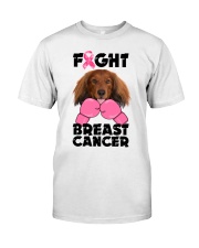 Fight Cancer - Red Long Haired Dachshund Classic T-Shirt tile