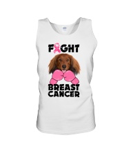 Fight Cancer - Red Long Haired Dachshund Unisex Tank tile