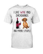 Three People - Red Dachshund Classic T-Shirt front