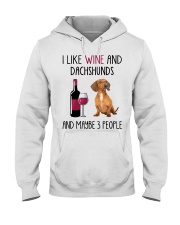 Three People - Red Dachshund Hooded Sweatshirt tile