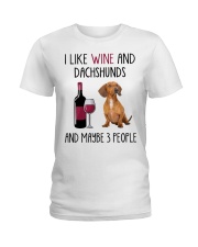 Three People - Red Dachshund Ladies T-Shirt tile